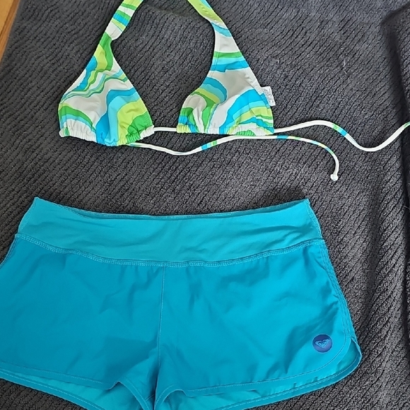 Roxy Other - Roxy Turqoise Baggies/Water-Shorts W Free Bikini Top (Top Is Not Roxy)